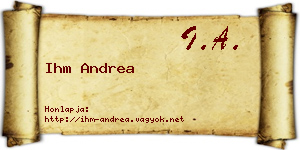 Ihm Andrea névjegykártya
